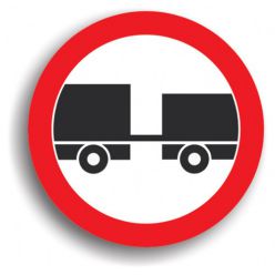 Accesul interzis autovehiculelor cu remorcă, cu excepția celor cu semiremorcă sau cu remorcă cu o osie