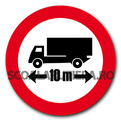 Accesul interzis autovehiculelor sau ansamblurilor de vehicule cu lungimea mai mare de ... m