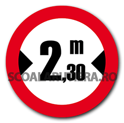 Accesul interzis vehiculelor cu lățimea mai mare de ... m