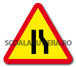 garlic Serrated beat Indicatoare rutiere temporare: Drum îngustat pe partea dreaptă