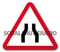 Indicatoare Rutiere Drum Ingustat Pe Ambele Părți