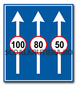 Limite de viteză pentru diferite benzi de circulație