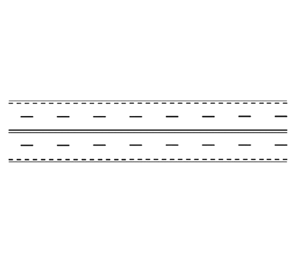 Marcaj de separare a sensurilor de circulaţie format dintr-o linie continuă dublă. Marcaj de delimitare a benzilor de circulaţie de acelaşi sens cu linie discontinuă. Marcaj de delimitare a p