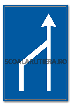 Terminarea benzii de circulație din stânga a părții carosabile 