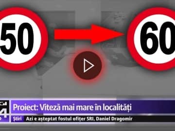 VIDEO - Propunere legislativă de mărire a limitei maxime de viteză în localități de la 50 de km/h la 60 Km/h.