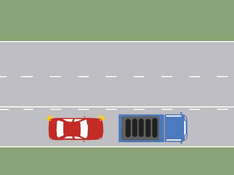 Puteți depăși în această situație, dacă vă aflați la volanul autoturismului?