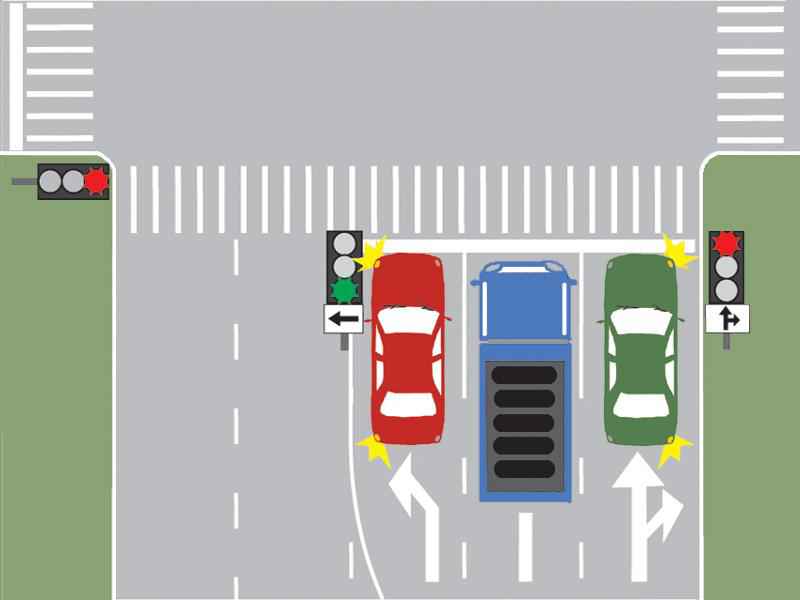 Ce autovehicul îşi poate continua deplasarea în imaginea prezentată?