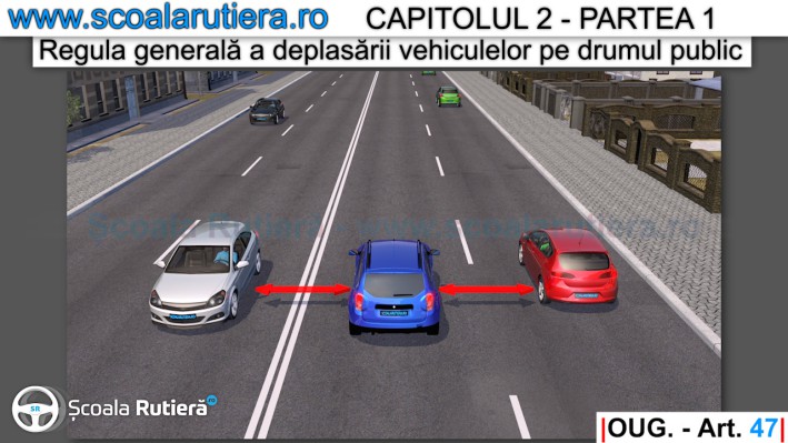 distanta de siguranta fata de vehiculele care circula din sens opus