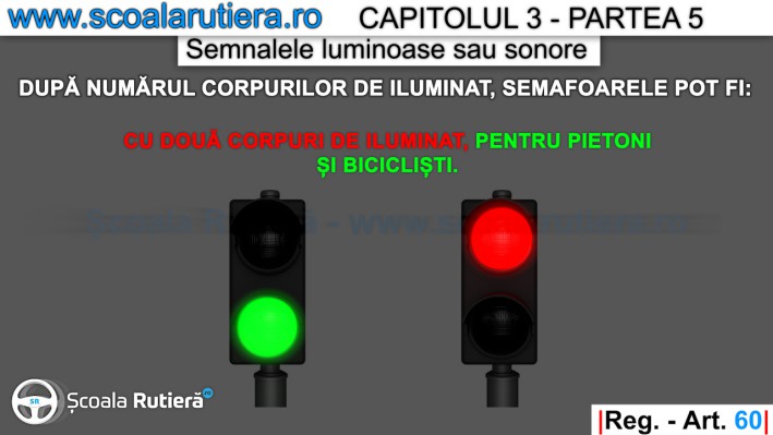 ordinea culorilor semaforului cu doua corpuri de iluminat