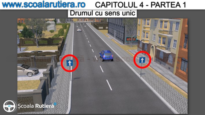 recunoastere drum cu sens unic la intrarea pe acesta