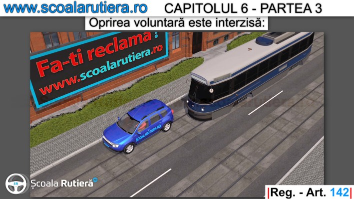 oprirea se interzice pe sina tramvaiului